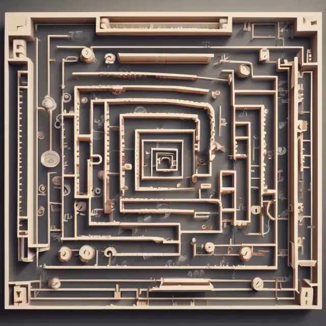 A merchant navigates through a maze filled with interchange keys, illustrating the complexity of negotiating merchant discount rates while optimizing costs.