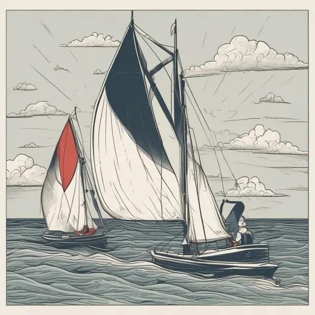 Two sailors on a calm sea, one displaying bullish and the other bearish symbols: Merger Arbitrage