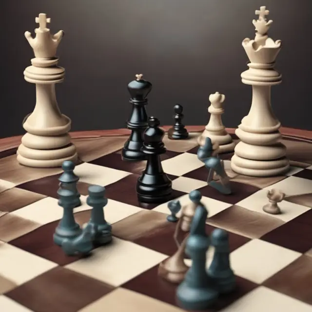 A hostile takeover depicted as a chess game metaphor: one player making an unsolicited offer while the other defends with all might