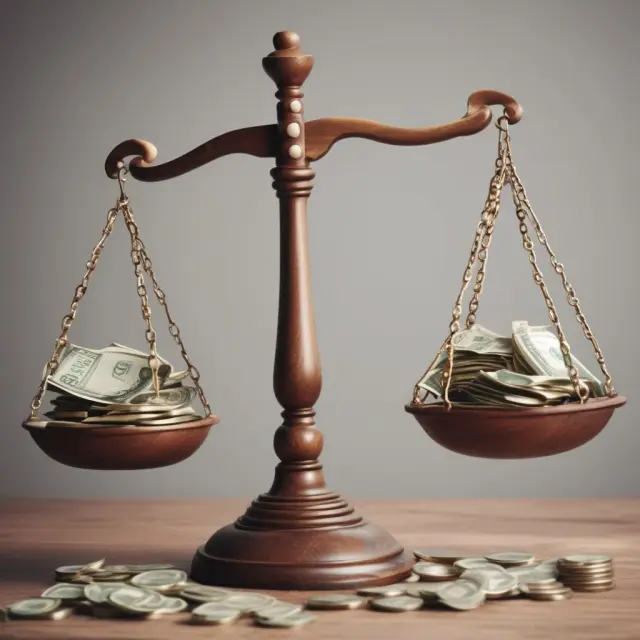 An alchemist, representing financial analysts, weighs scales with P/E ratio, EV/Sales, Discounted Cash Flow, and Replacement Cost symbols to determine the worth of a target company in an M&A scenario