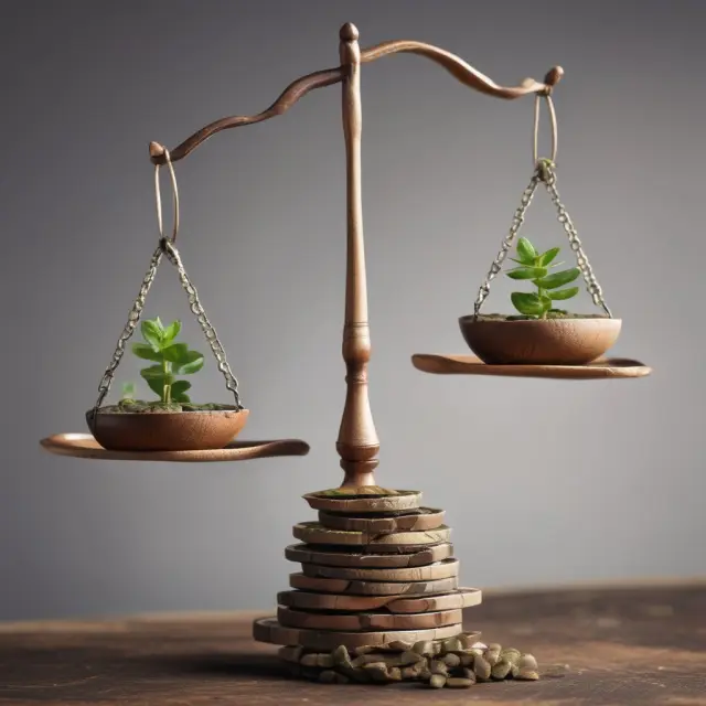 A balanced scale tips between traditional investment metrics (PE, PB, Dividend Yield) and ESG criteria (Environment, Social, Governance)