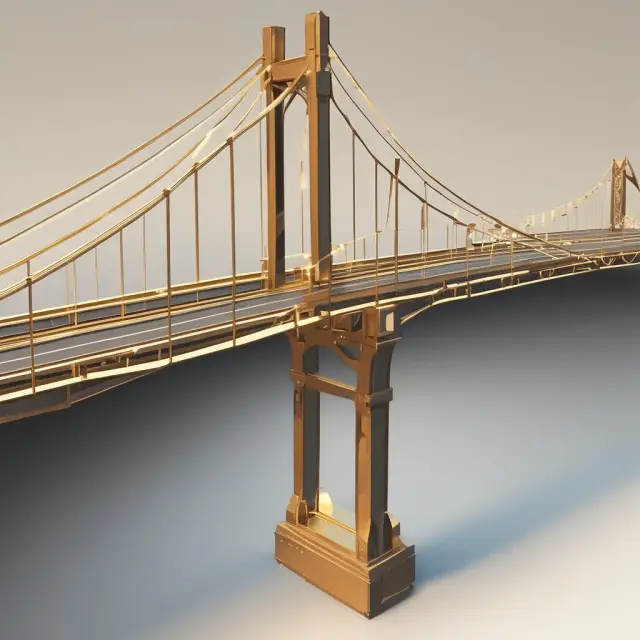 Golden bridge linking lower debt section with upper equity section, representing Mezzanine Financing