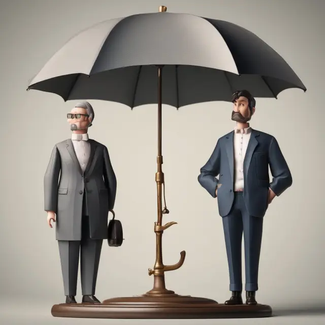 A married couple sheltering under an umbrella as a scale tips in their favor, representing the higher standard deduction amount for married filing jointly