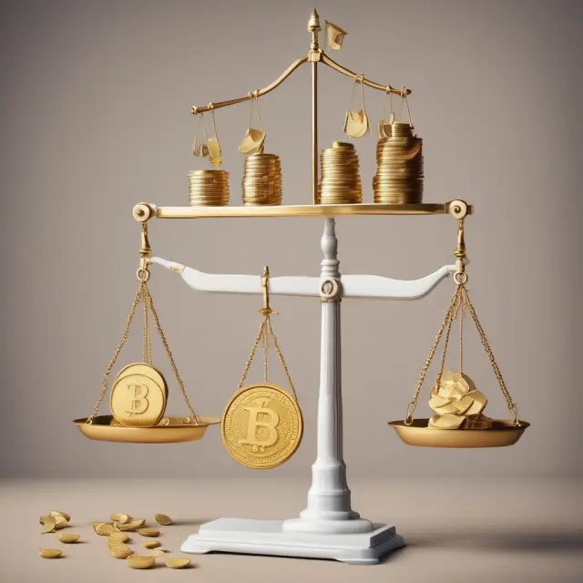 Golden scale with bills and coins symbolizing income balance for married filing separately or jointly decision