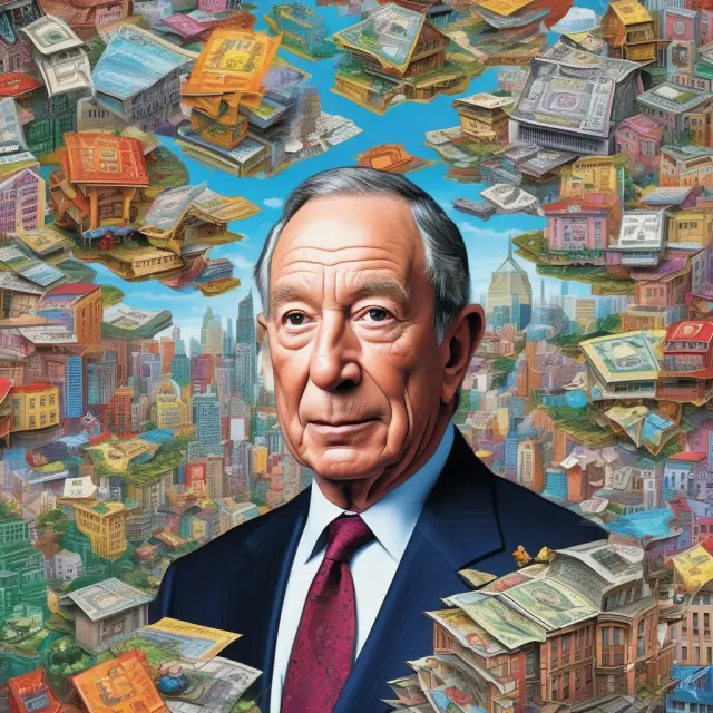 An intricate jigsaw puzzle showcases Michael Bloomberg