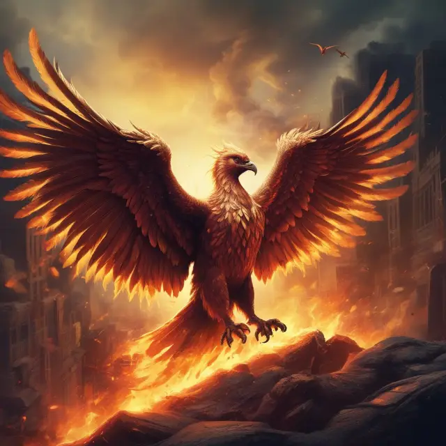 A mythical phoenix arises from flames, representing Drexel Burnham Lambert
