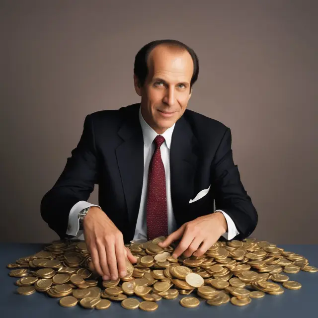 An image depicting Michael Milken as a mythical phoenix amidst high-yield bonds, symbolizing his transformative impact on mergers and acquisitions