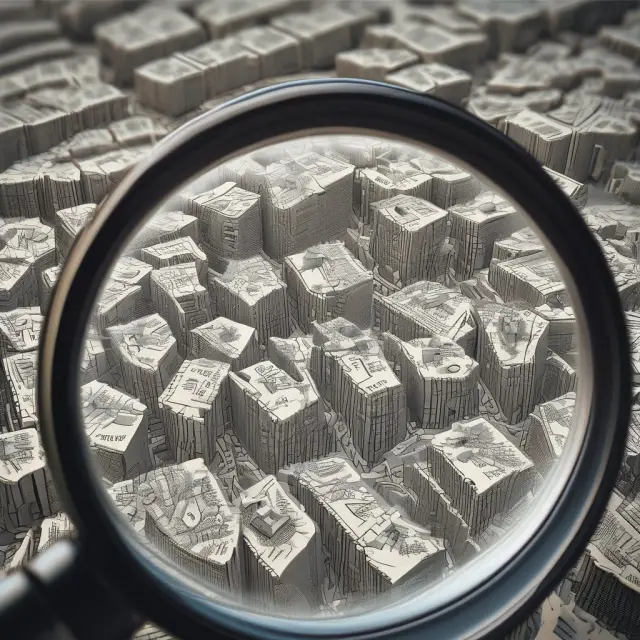 Microscope with a magnifying glass examining a micro cap stock on an OTC chart