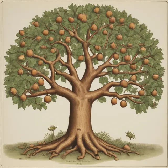 An Acorns tree blooms with knowledge, its branches laden with educational tools and round-ups