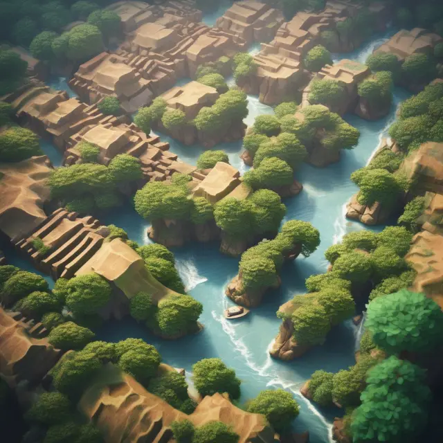Traveler traverses Mid-Cap Forest, Small-Cap Mountains, and Large-Cap Plains, symbolizing growth and risk levels
