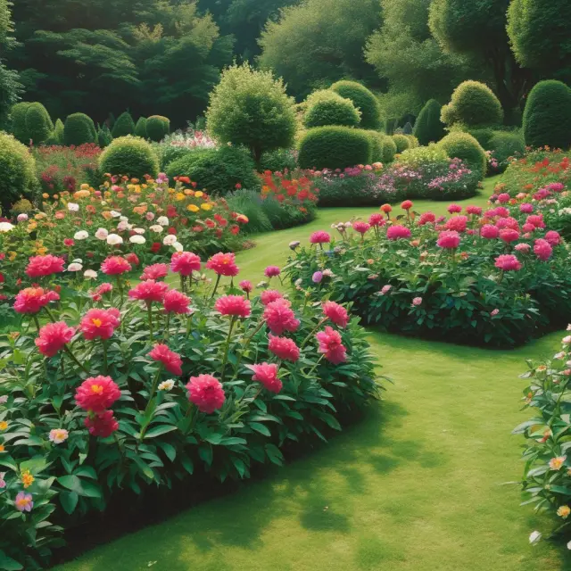 A vibrant garden filled with diverse mid-cap stocks, managed by expert fund managers to yield growth and stability