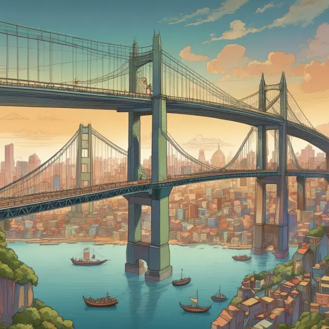 An image of multiple bridges connecting various middle-income economies, signifying global economic unity and development progress.