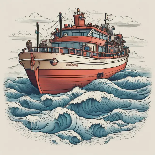 A boat sails through a vast ocean filled with resource logs representing the World Bank, IMF, UNDP, EIU, and USAID reports on middle-income countries.