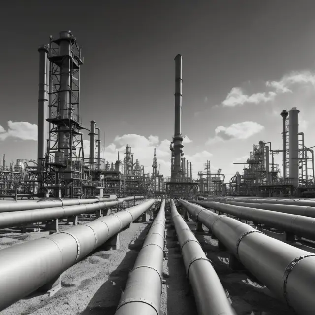Pipeline connecting oil derricks - Midstream sector