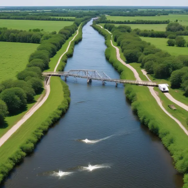 Metaphorical image of midstream as a vital, ever-flowing river connecting upstream production to downstream refining and marketing
