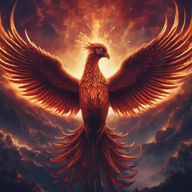 An image of a mythical regulatory Phoenix arising from the depths of a sea filled with algorithms, symbolizing Europe