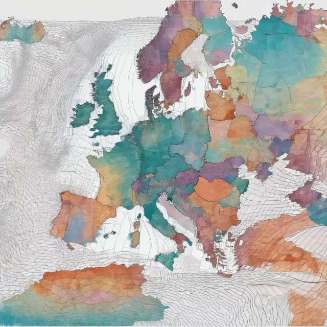 A loom weaving together pieces of the European Union, with MiFID II as the shuttle, creating a unified financial regulatory framework