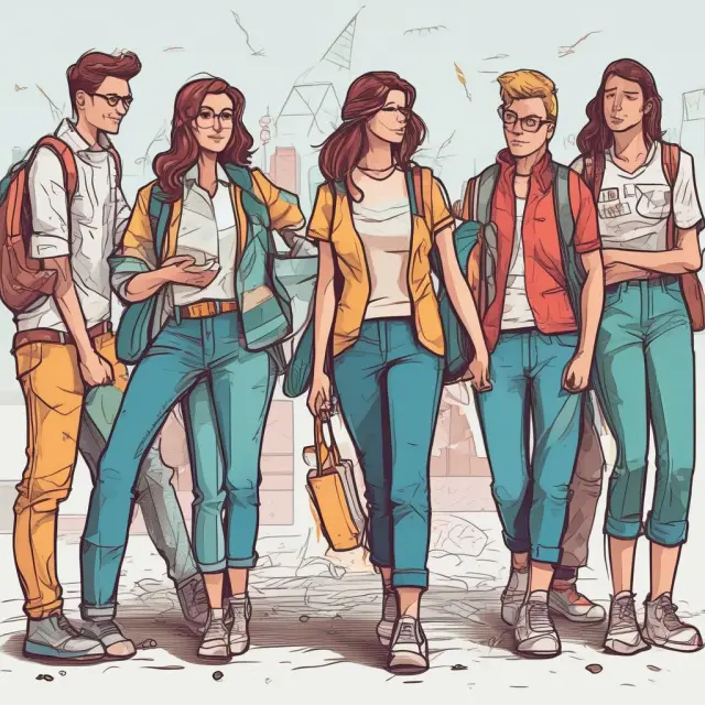 Millennials depicted as sailors braving economic waves, symbolizing their struggles with stagnant wages and student debt while seeking opportunities for growth