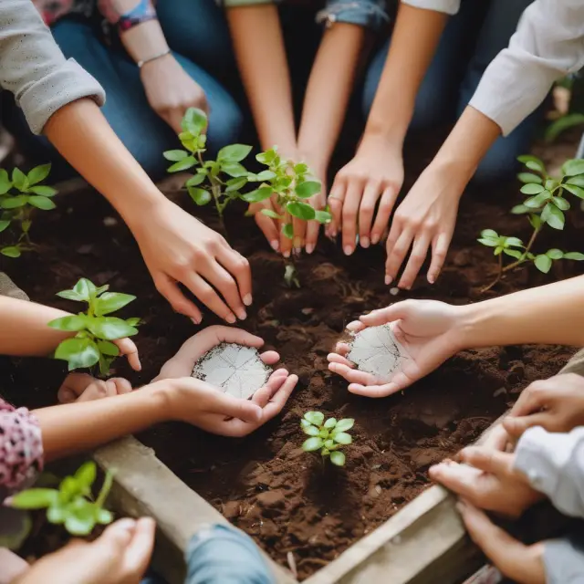Millennials cultivating seeds for their future retirement, symbolizing the importance of long-term savings and planning