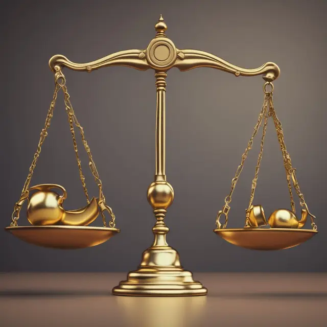 An image of two sets of scales with golden weights symbolizing urban and rural areas, highlighting differences in property tax burdens as indicated by varying mill rates.