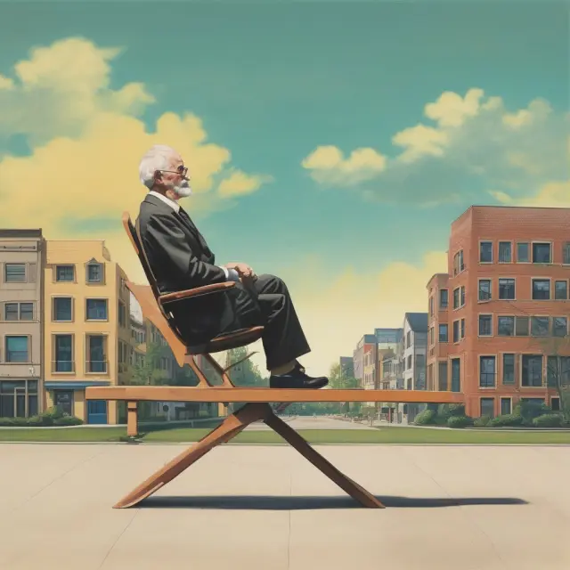 Seesaw illustrating Milton Friedman