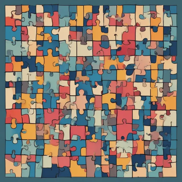 Mosaic puzzle piece with 