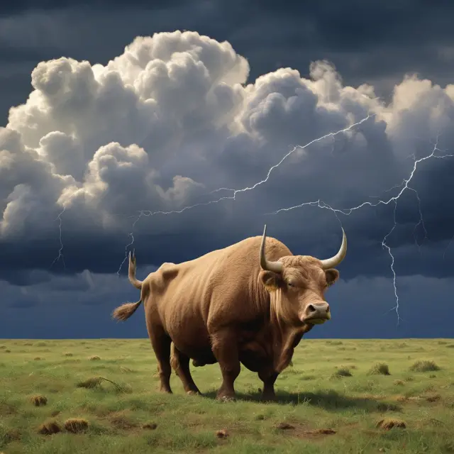 A metaphorical image of economic storm clouds gathering, representing the inevitability of a Minsky Moment and potential financial instability