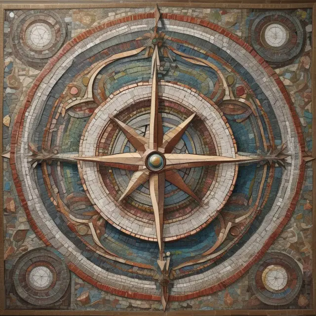 Guiding compass with interconnected values and offerings forming an effective mission statement.