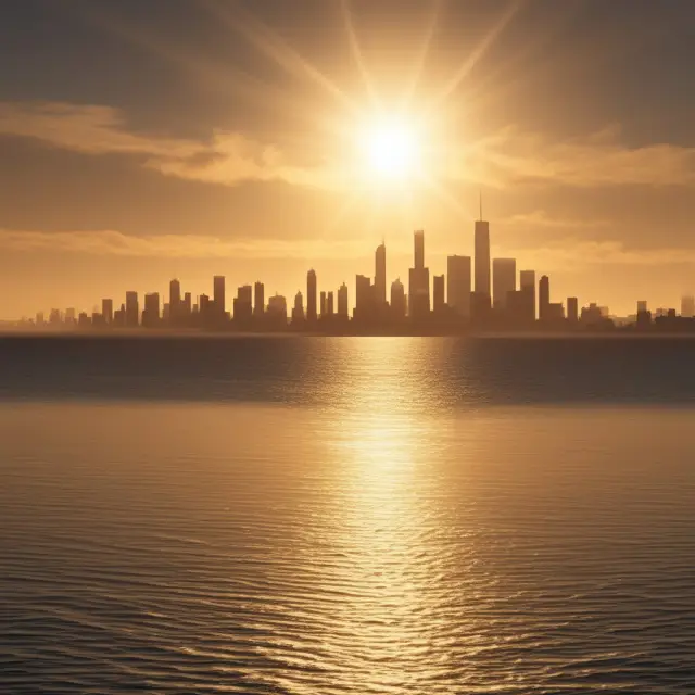 A golden sun rising over a sea of financial charts signifies the prosperous growth of Master Limited Partnerships.