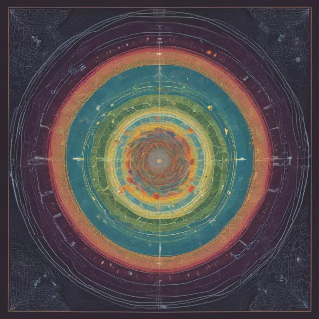 A vibrant kaleidoscope representing multiple variables influencing a single outcome - Multiple Regression
