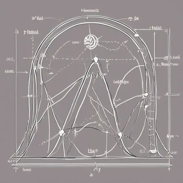 Four dancers represent assumptions: Linearity performs a straight jig, Homoscedasticity dances with consistent rhythm, Independence twirls freely, and Normality pirouettes around mean