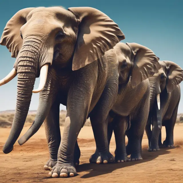 Elephants symbolizing popular mobile banking apps: Chase, Wells Fargo, Bank of America, and Capital One, carrying their respective features on their backs.