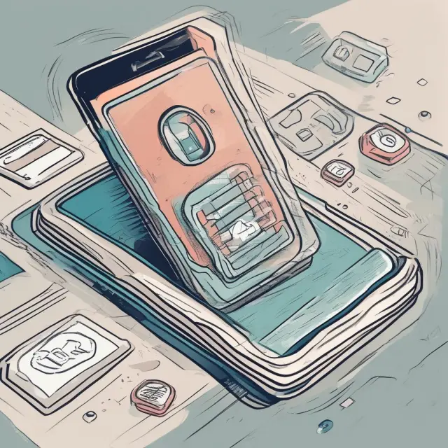 Smartphone with open wallet app revealing securely stored cards and linked bank accounts