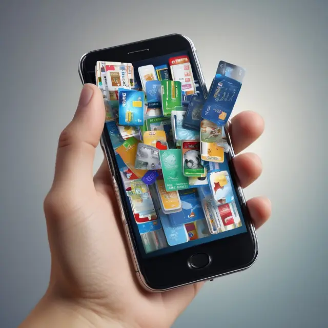 Smartphone with mobile wallet, representing secure digital storage for virtual cards