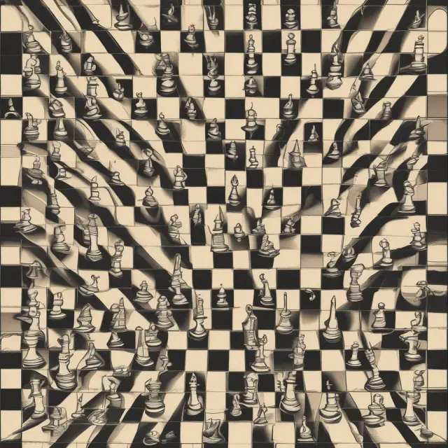 Chessboard representing modes, mean, and median in statistics: Frequencies for mode and order for mean and median.