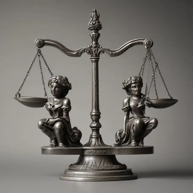 Janus statue holding scales with cash on one side and an hourglass on the other, symbolizing clear financial reporting for internal purposes with modified cash basis accounting