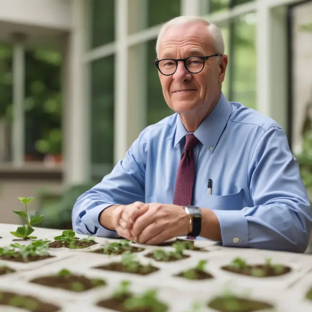 A visionary Peter O. Dietz plants seeds symbolizing innovative ideas in the fertile ground of modern portfolio management, growing a tree adorned with the Modified Dietz method