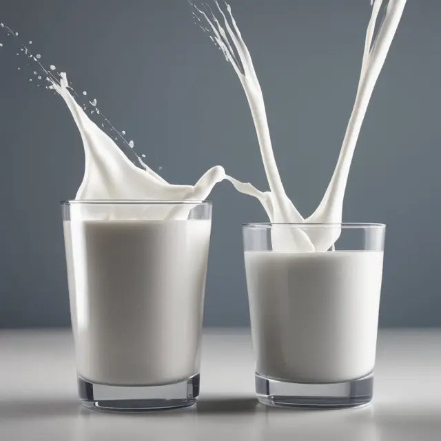 A glass of whole milk blending with separate glasses of skim milk and cream, representing the M&M theorem