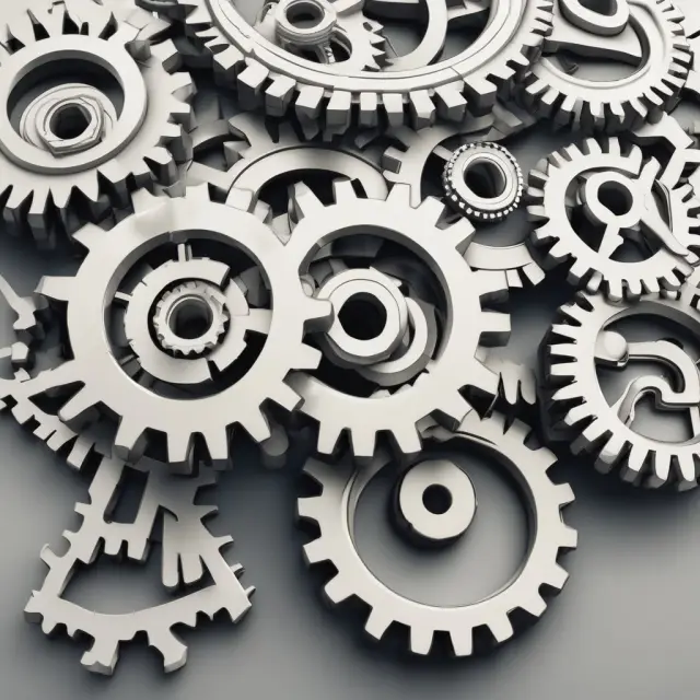 Three gears representing the Modigliani-Miller theorem, Capital Asset Pricing Model, and Arbitrage Pricing Theory interconnected, symbolizing their unique contributions to corporate finance.