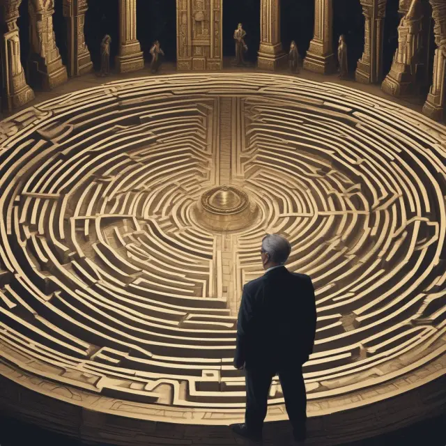Golden compass symbolizing Warren Buffett