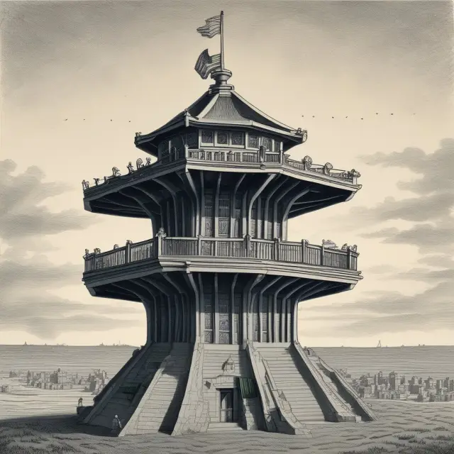 A control tower symbolizing Milton Friedman