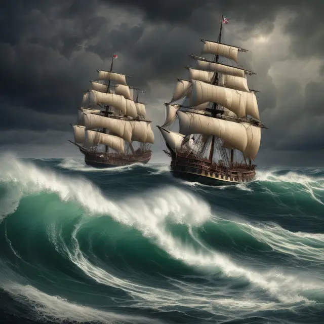 Two ships in turbulent waters representing Sudan and Zimbabwaeconomies, signifying the challenges of managing high inflation rates.
