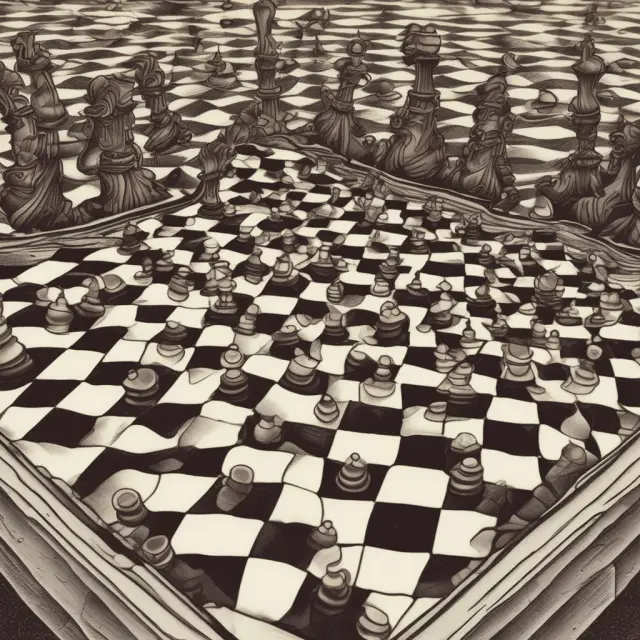 A central banker moves economic chess pieces representing OMO and interest rates to expand or contract the monetary base
