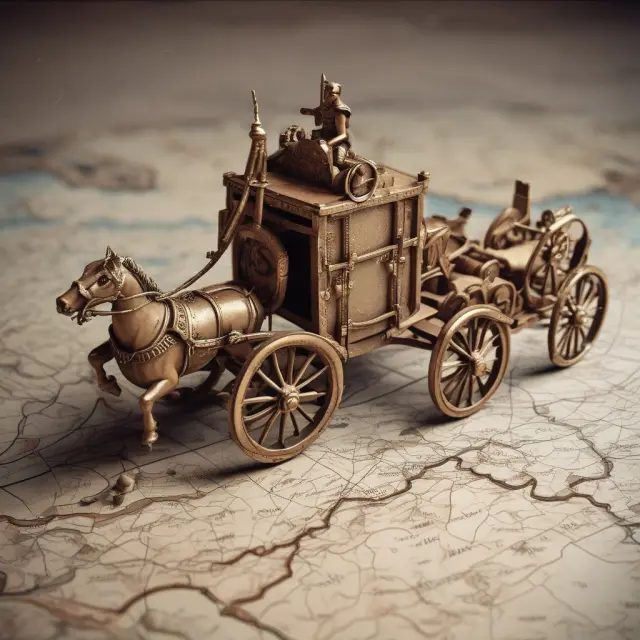 A Roman chariot navigates through a modern digital map displaying tollways, representing the monetization of physical infrastructure