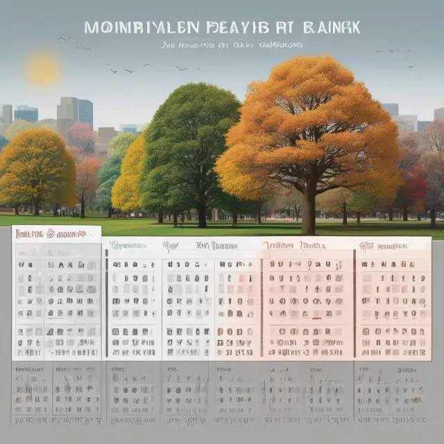 A calendar illustrating money center banks with quarters as seasons; shifting colors symbolize quarterly performance and seasonal trends.