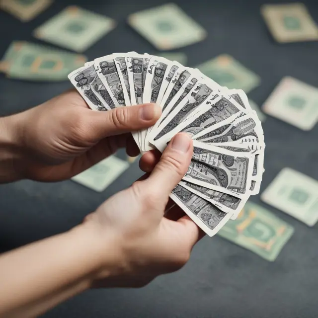 Dealer revealing cards showing creditworthiness and money factors during negotiations for vehicle leasing