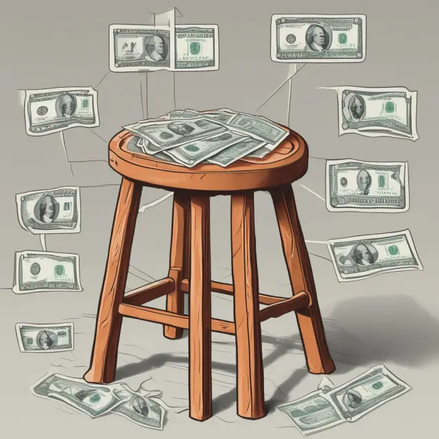 Three payment methods - Money Order, Checks, and Electronic Transfers - represented by legs of a stable stool