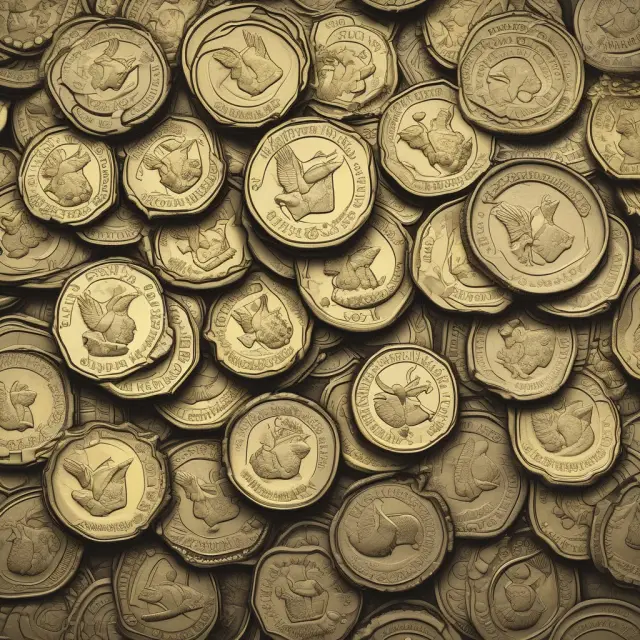 A government mint where golden coins with the inscription 