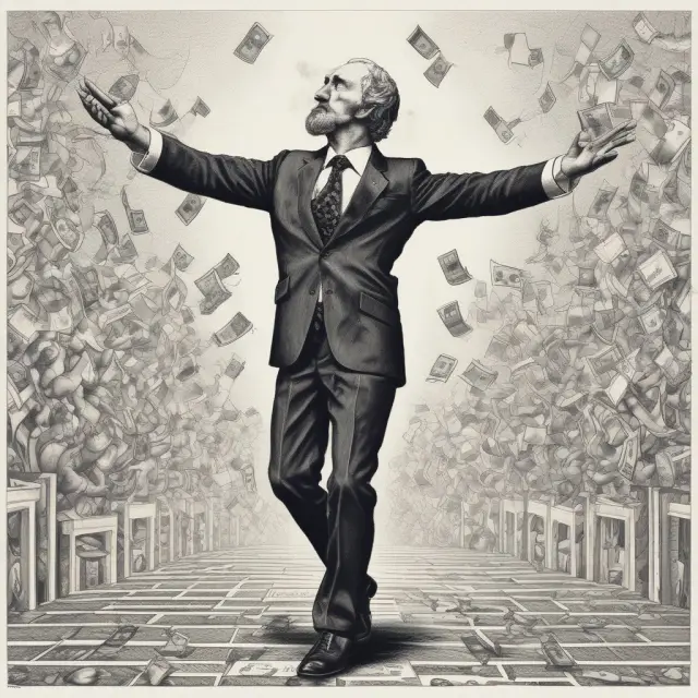 An intricate dance between money flow, false signals, and market limitations. A ballet dancer performing in front of a stock ticker, emphasizing the importance of contextual analysis.