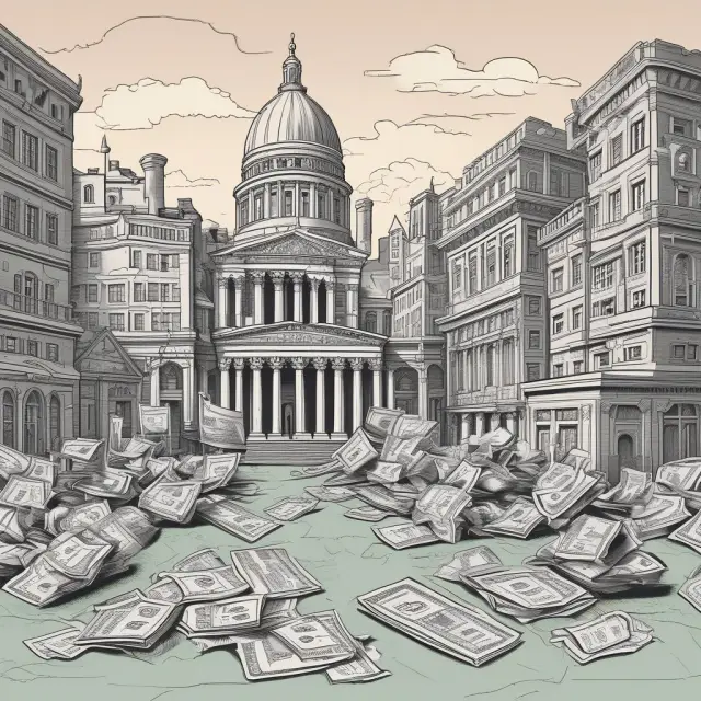 Financial institutions and investors participating in a metaphorical dance, exchanging securities in repo transactions to manage cash flow and maintain liquidity